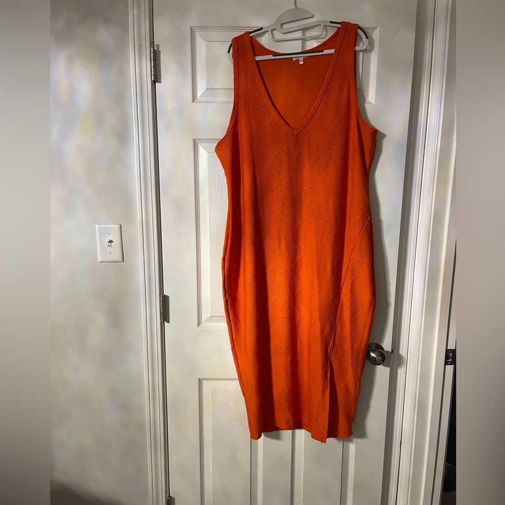 Vibrant Orange Sleeveless Dress